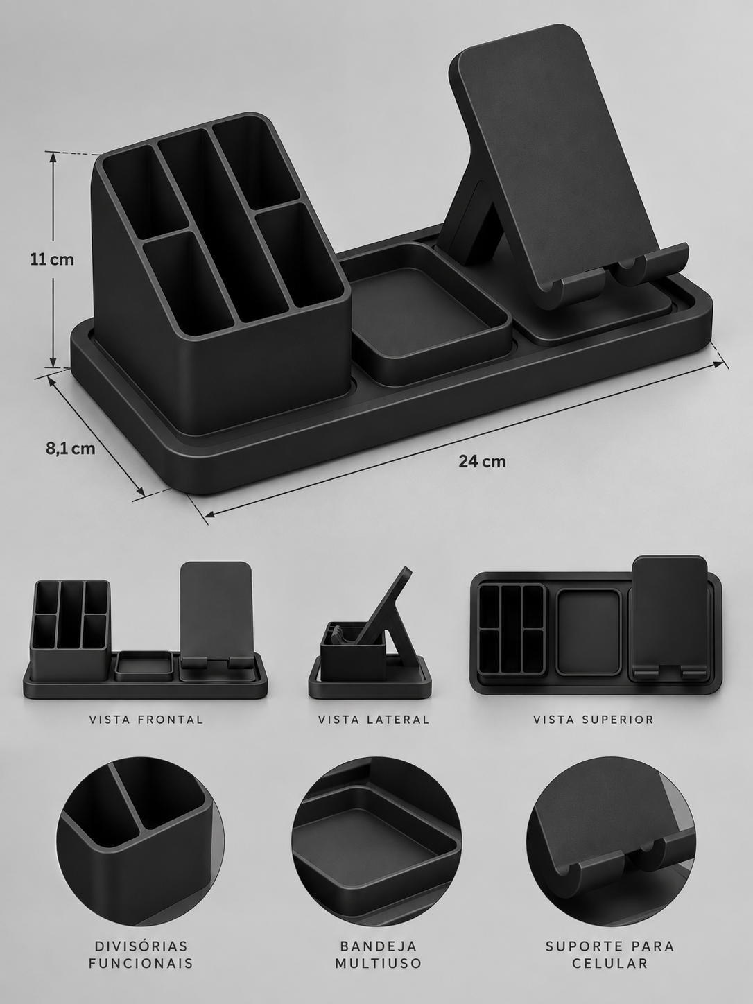 Organizador de Mesa Modular Magnético